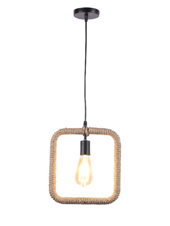 Decorative Square Rope Hanging Pendant Lamp for Home & Café Lighting | Stylish Ceiling Light for Modern Interiors - Image 5