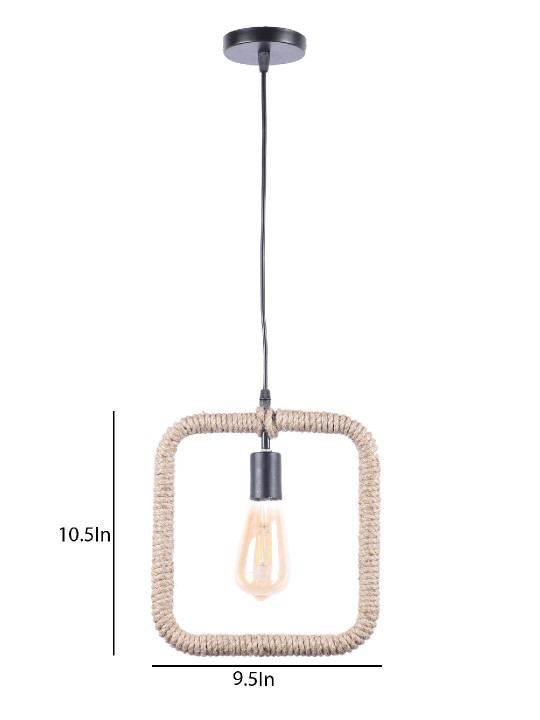 Decorative Square Rope Hanging Pendant Lamp for Home & Café Lighting | Stylish Ceiling Light for Modern Interiors - Image 6