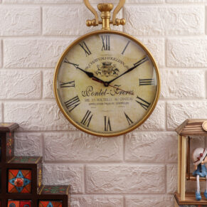 Vintage Metal Chateau Jullian Wall Clock Decorative Timepiece | Classic Design for Living Room, Office & Café Décor