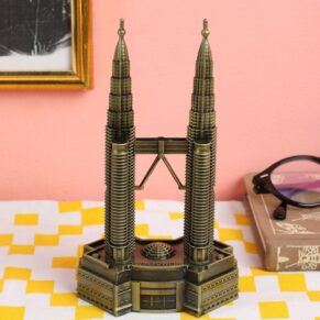 Twin Tower Miniature Monument Decorative Showpiece for Home & Office Décor | Collectible Souvenir Display Accent