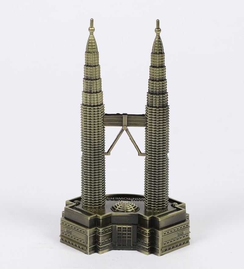Twin Tower Miniature Monument Decorative Showpiece for Home & Office Décor | Collectible Souvenir Display Accent - Image 2