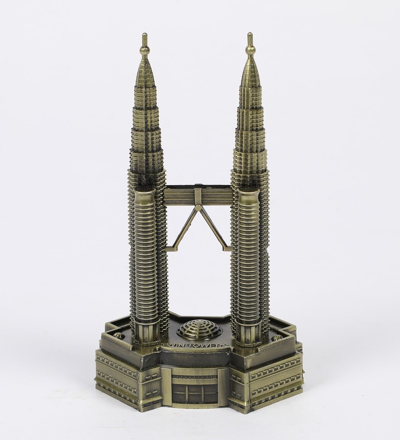 Twin Tower Miniature Monument Decorative Showpiece for Home & Office Décor | Collectible Souvenir Display Accent - Image 4