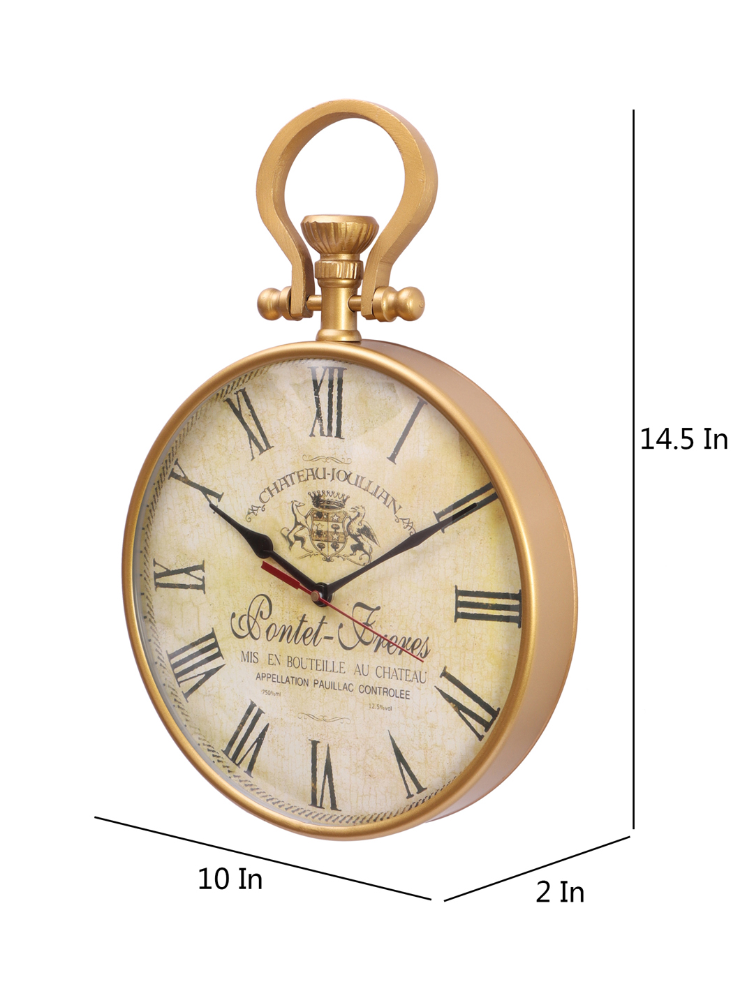 Vintage Metal Chateau Jullian Wall Clock Decorative Timepiece | Classic Design for Living Room, Office & Café Décor - Image 3