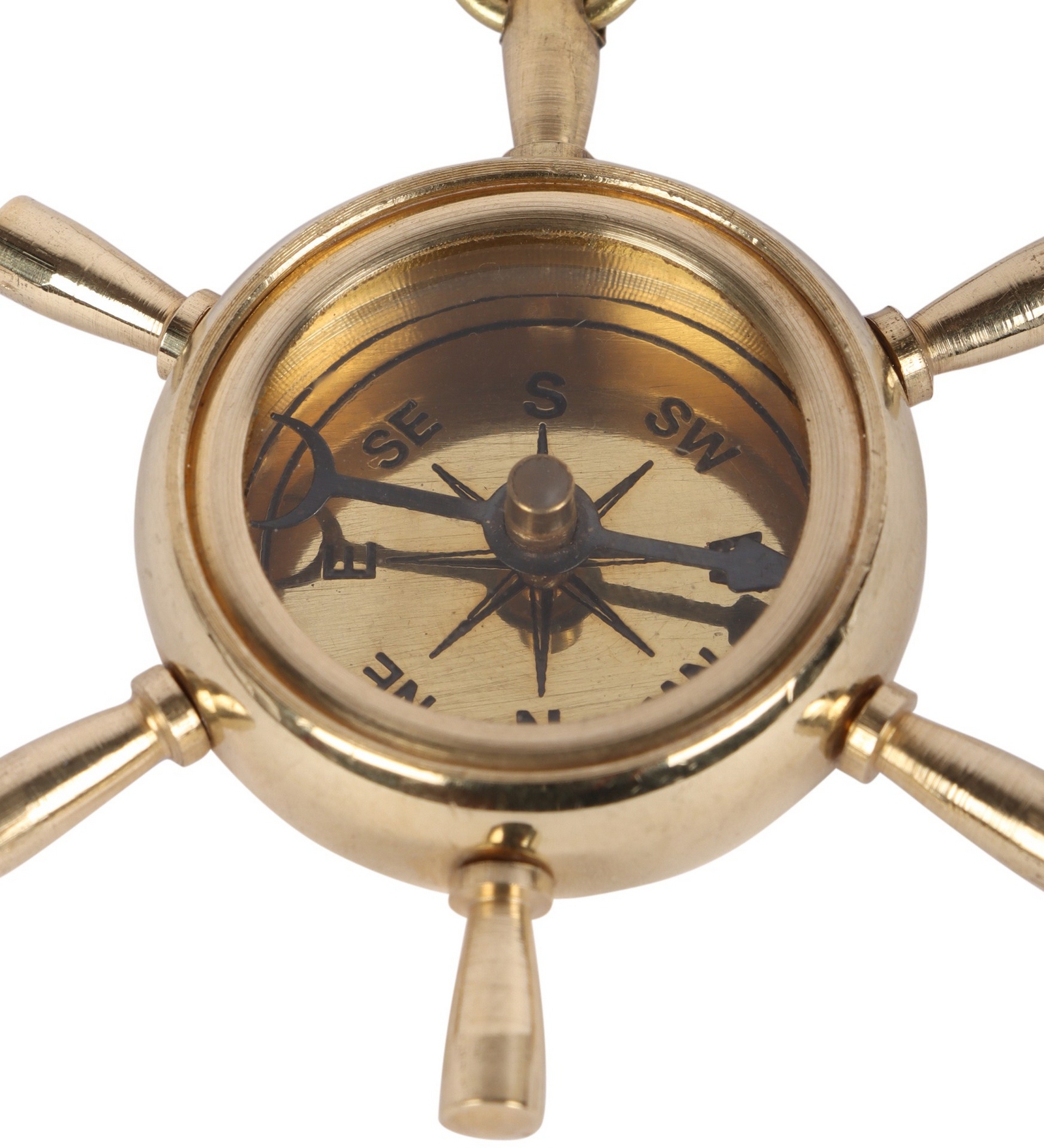 Brass Shipwheel Compass Vintage Decorative Key Chain for Daily Use | Classic Collectible Style Accessory for Keys & Gifting - Image 3