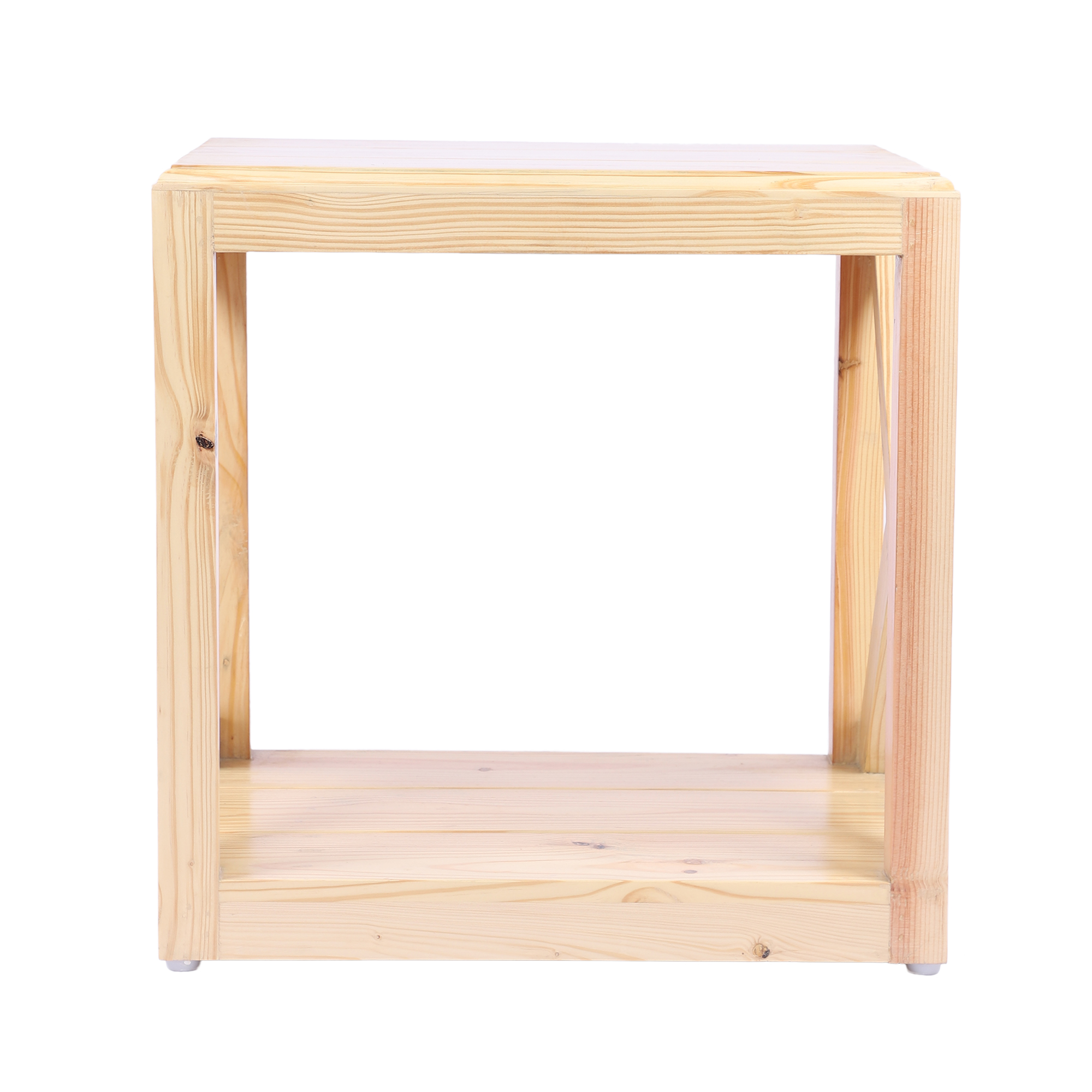 Decorative Pine Wood Corner Table for Bedside & Desk Lighting | Elegant Ambient for Home & Office Décor - Image 2