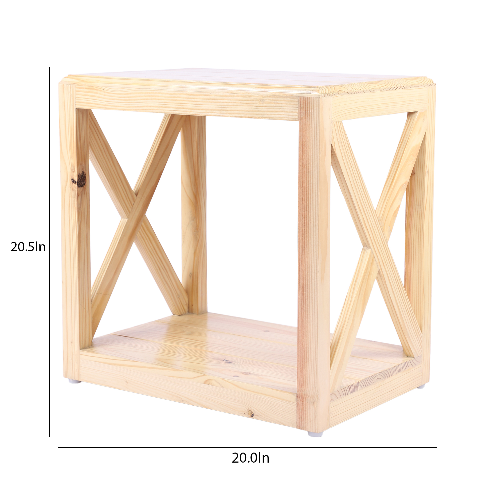 Decorative Pine Wood Corner Table for Bedside & Desk Lighting | Elegant Ambient for Home & Office Décor - Image 8