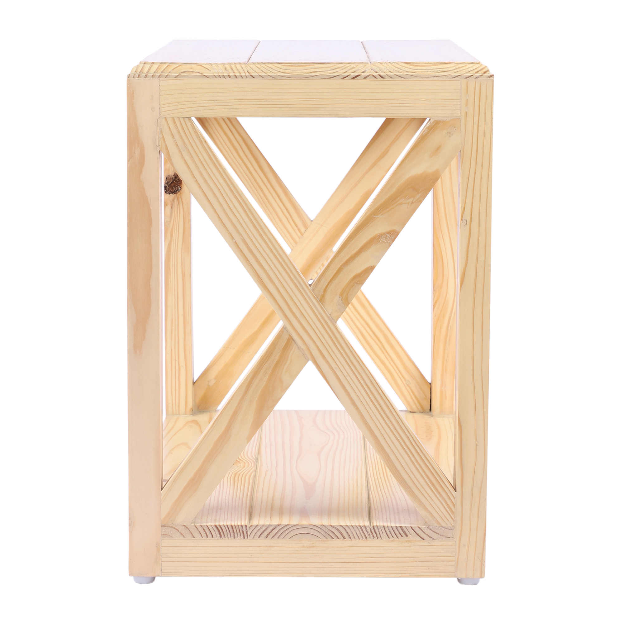 Decorative Pine Wood Corner Table for Bedside & Desk Lighting | Elegant Ambient for Home & Office Décor - Image 6