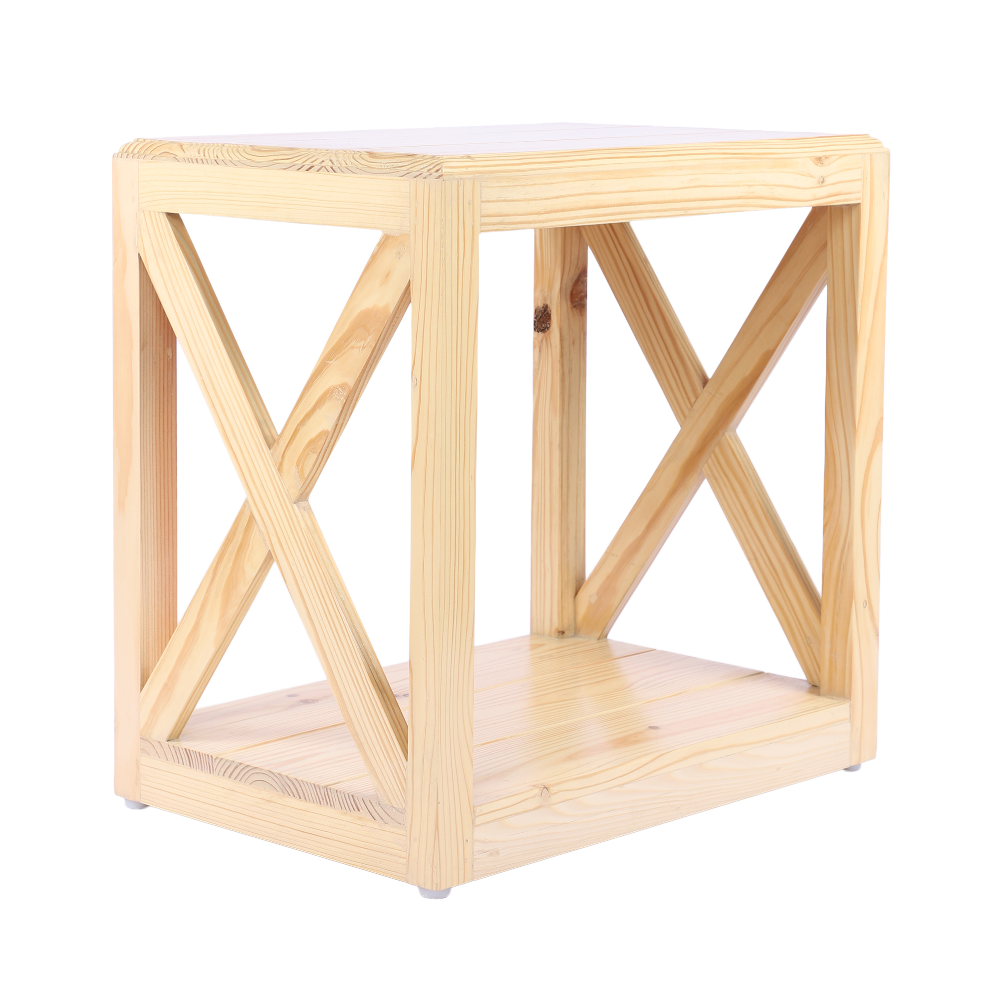 Decorative Pine Wood Corner Table for Bedside & Desk Lighting | Elegant Ambient for Home & Office Décor - Image 5