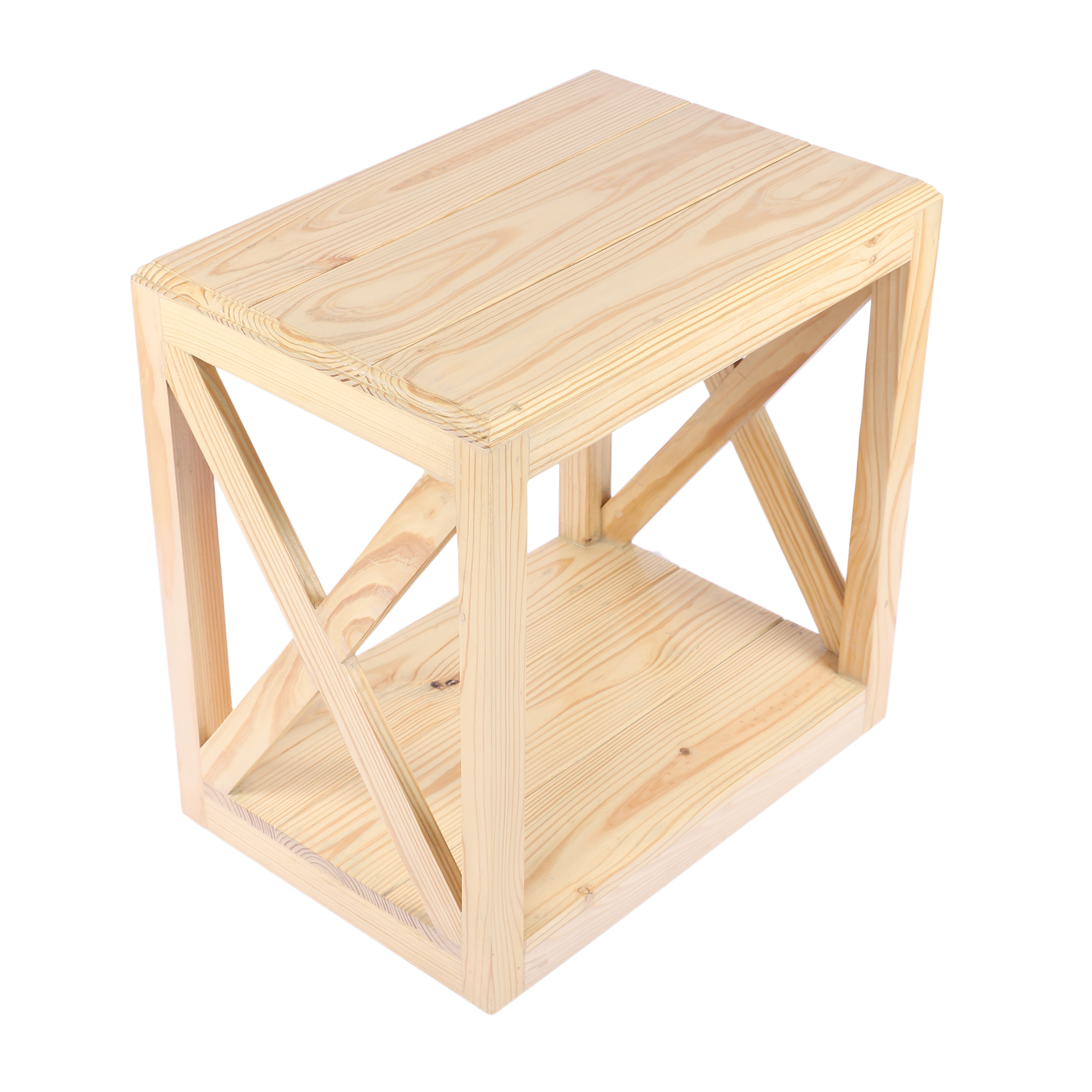 Decorative Pine Wood Corner Table for Bedside & Desk Lighting | Elegant Ambient for Home & Office Décor - Image 4