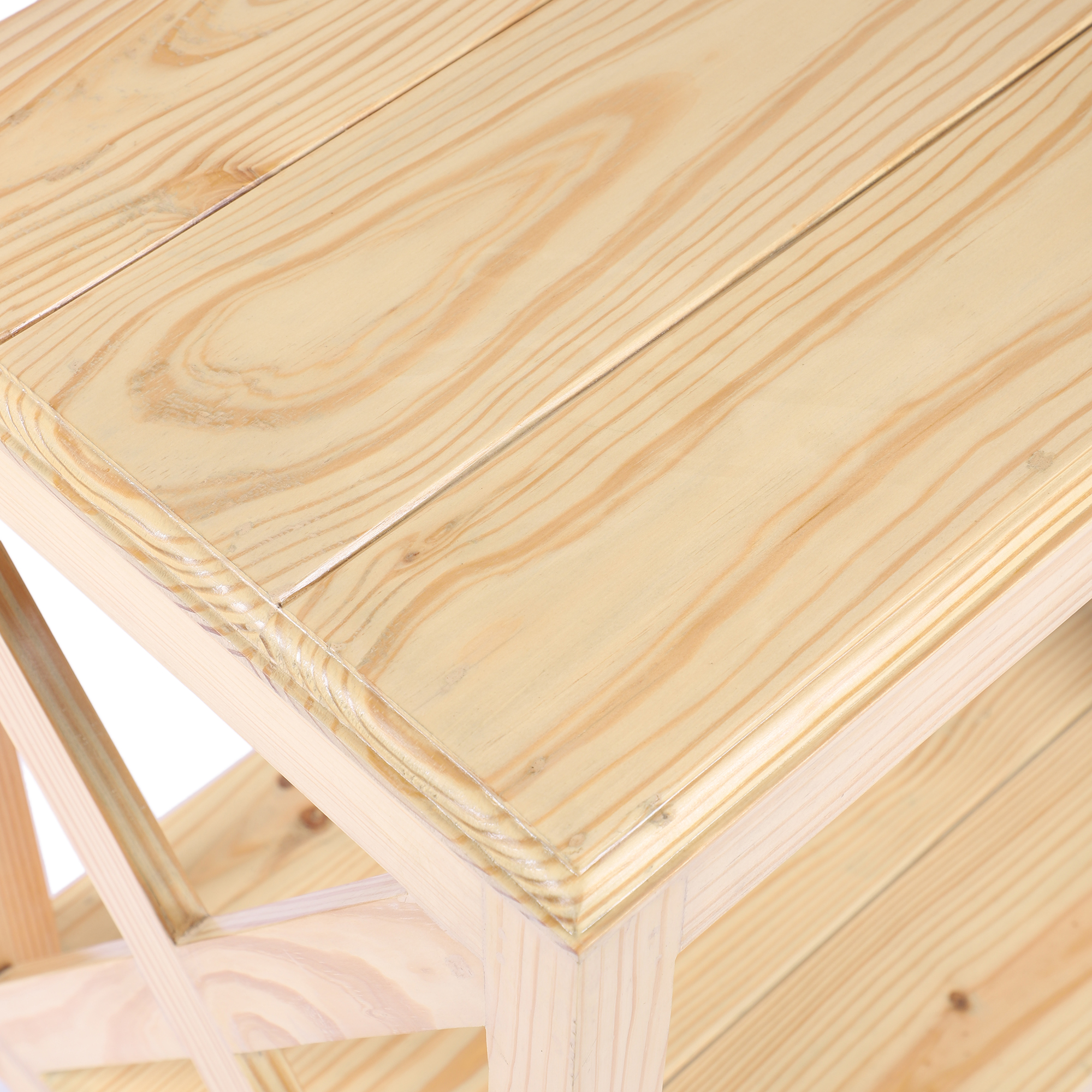 Decorative Pine Wood Corner Table for Bedside & Desk Lighting | Elegant Ambient for Home & Office Décor - Image 3