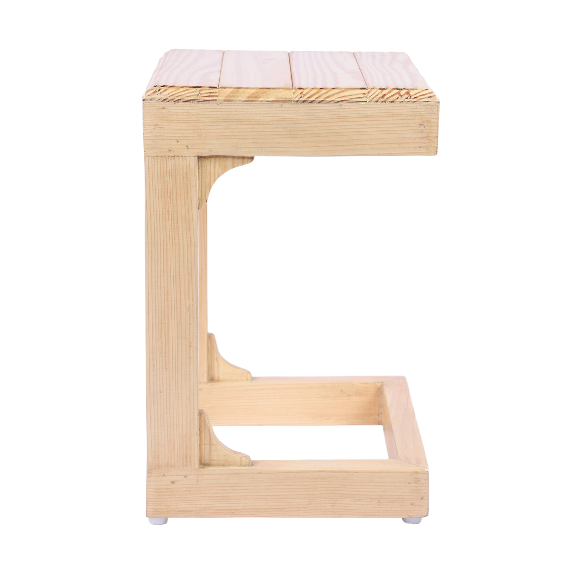 Decorative Pine Wood C Shape Table for Bedside & Desk Lighting | Elegant Ambient for Home & Office Décor - Image 2