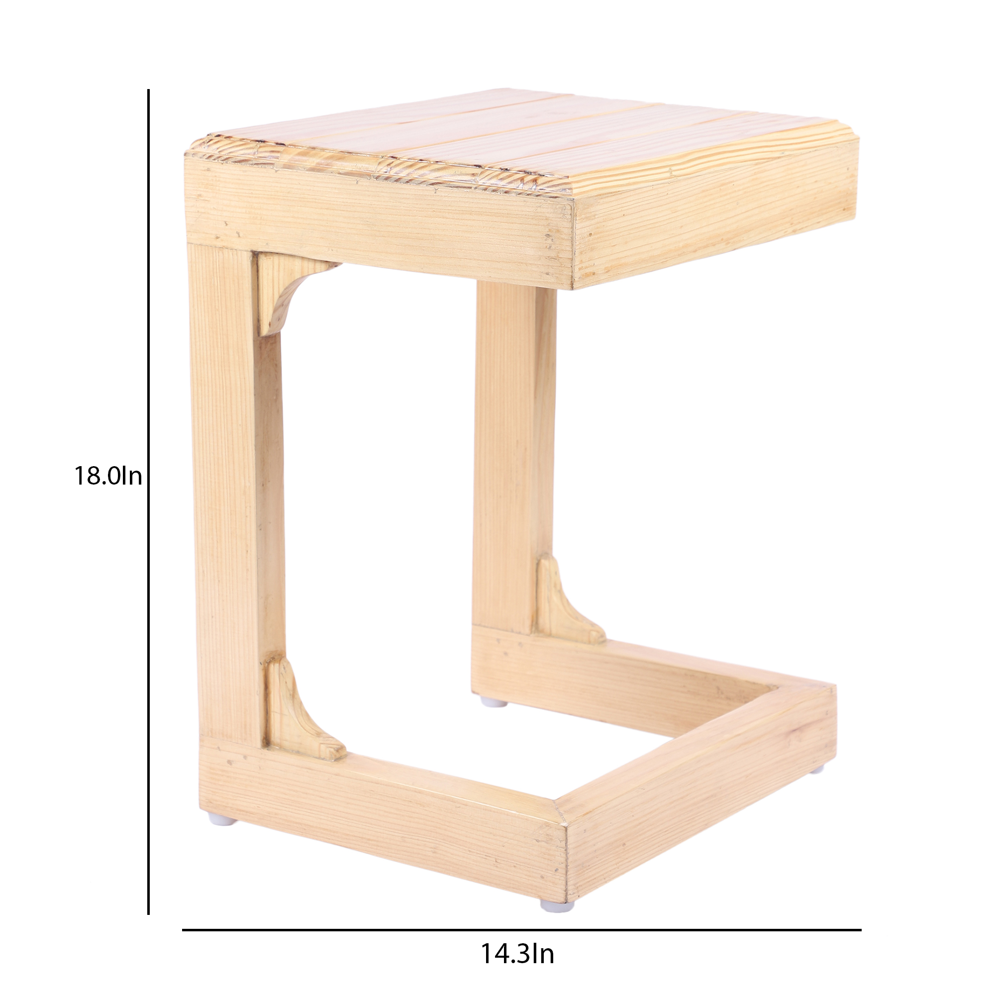 Decorative Pine Wood C Shape Table for Bedside & Desk Lighting | Elegant Ambient for Home & Office Décor - Image 9