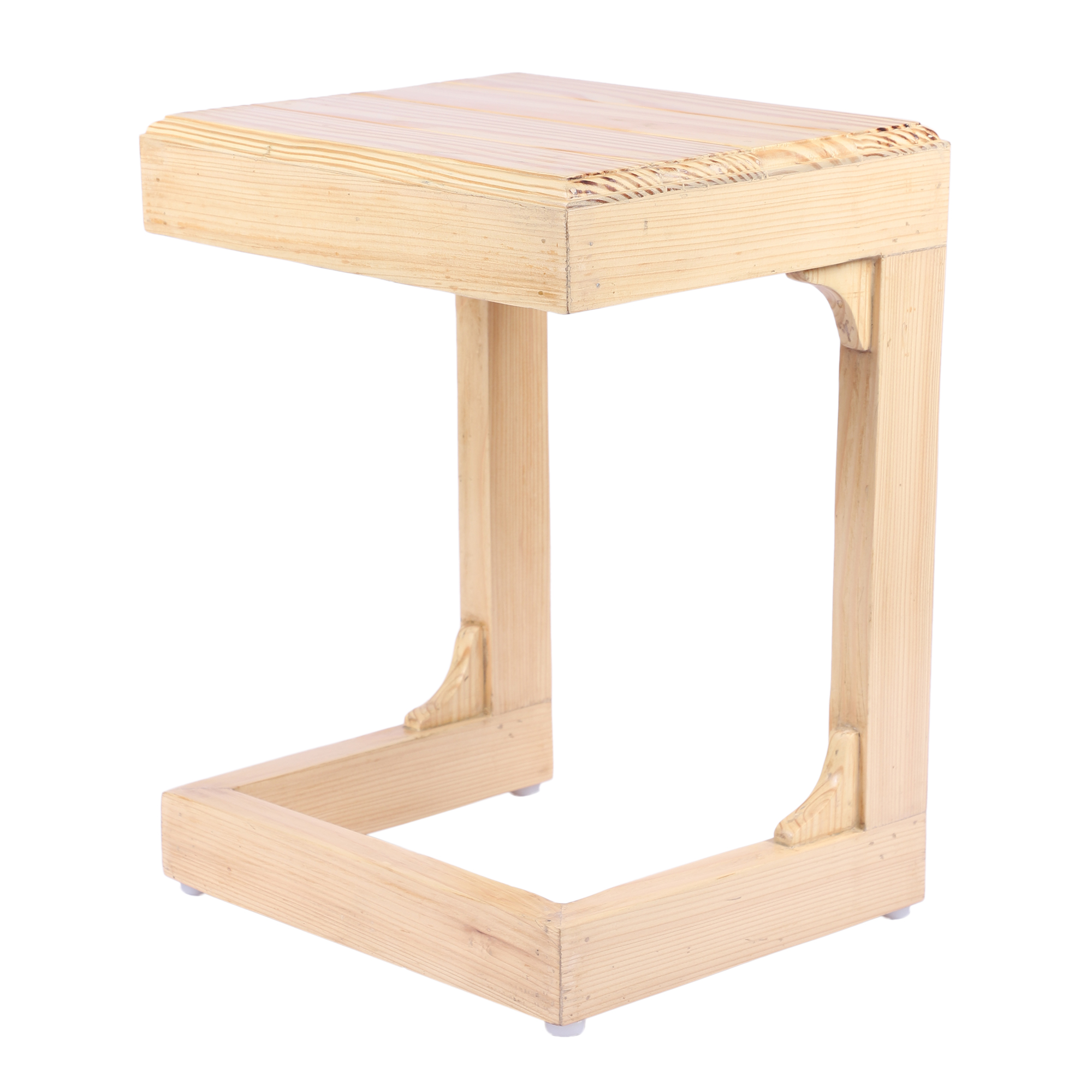 Decorative Pine Wood C Shape Table for Bedside & Desk Lighting | Elegant Ambient for Home & Office Décor - Image 6