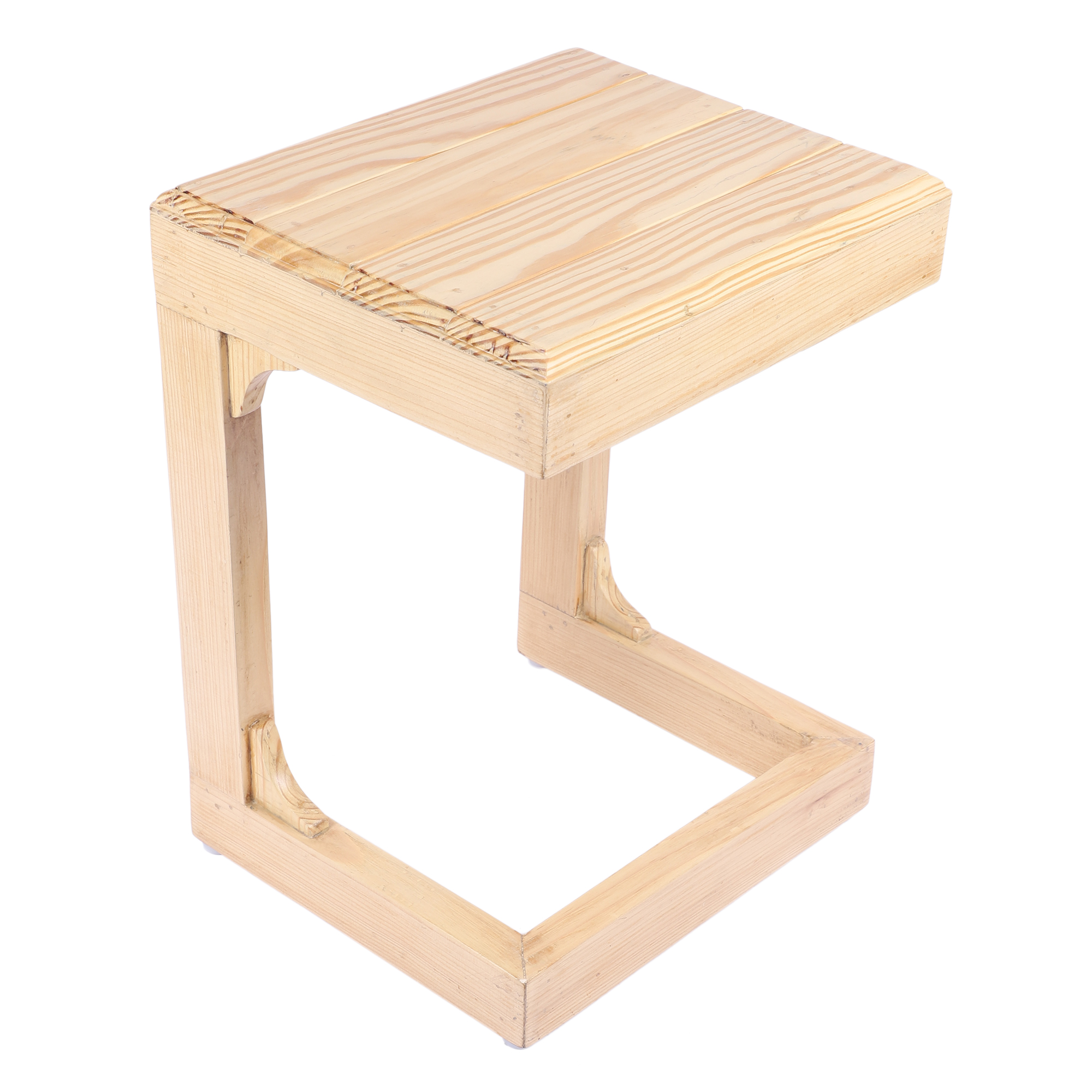 Decorative Pine Wood C Shape Table for Bedside & Desk Lighting | Elegant Ambient for Home & Office Décor - Image 4