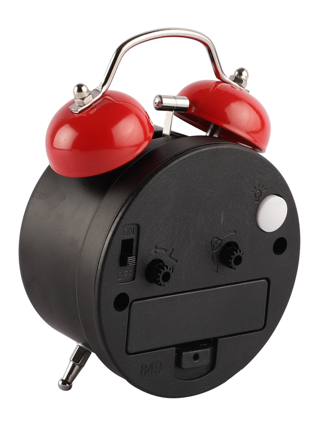 Vintage Metal Classic Black Alarm Clock with Red Twin Bell for Bedroom & Study Table | Vintage Design - Image 3
