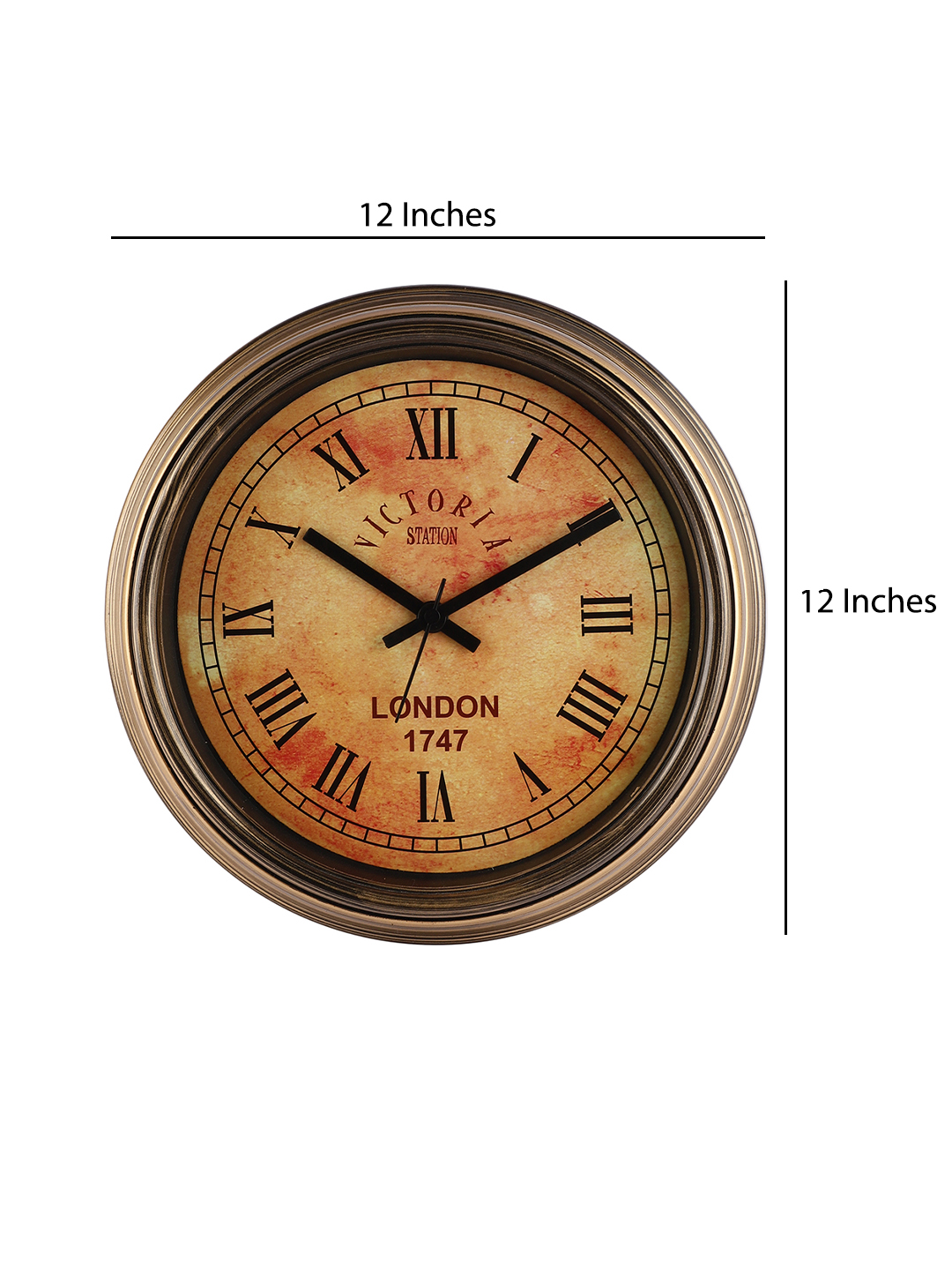 Vintage Plastic Golden Victoria Wall Clock Decorative Timepiece | Classic Design for Living Room, Office & Café Décor - Image 2