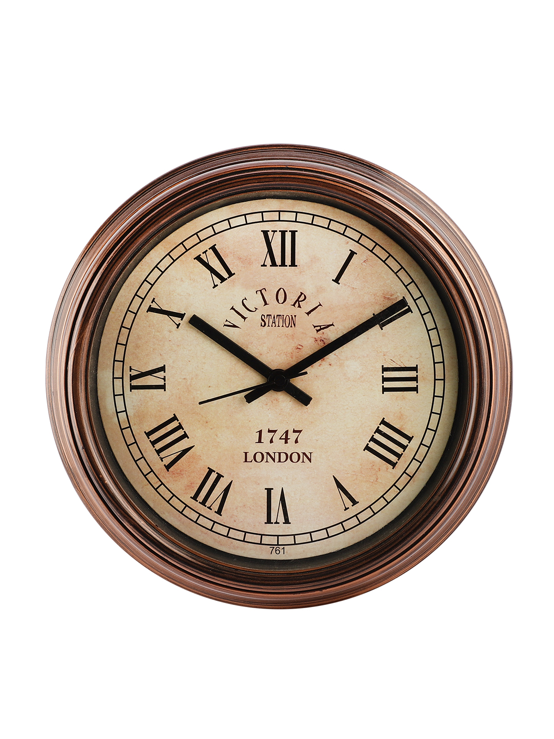 Vintage Plastic Copper Victoria Wall Clock Decorative Timepiece | Classic Design for Living Room, Office & Café Décor - Image 6