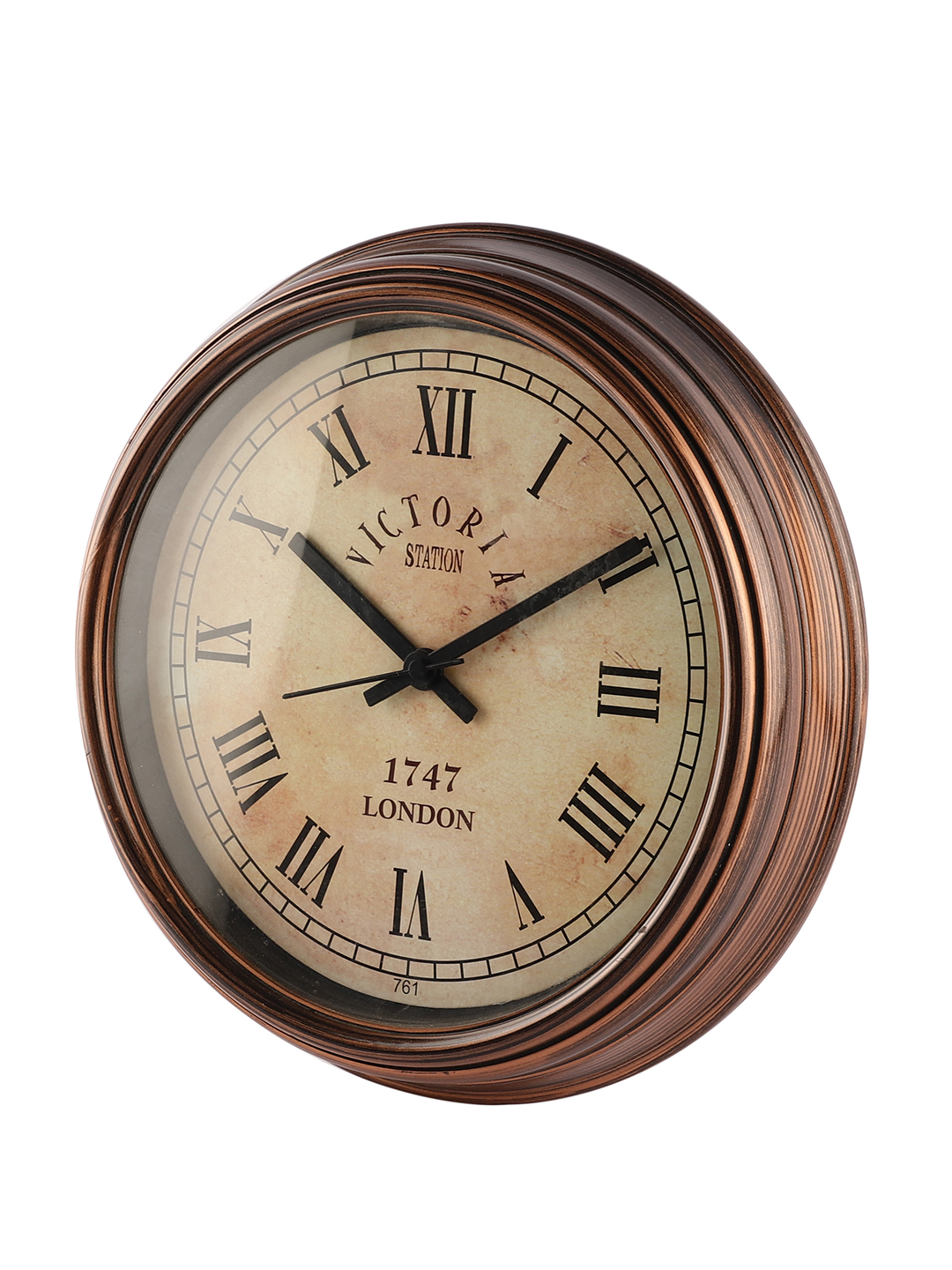 Vintage Plastic Copper Victoria Wall Clock Decorative Timepiece | Classic Design for Living Room, Office & Café Décor - Image 5