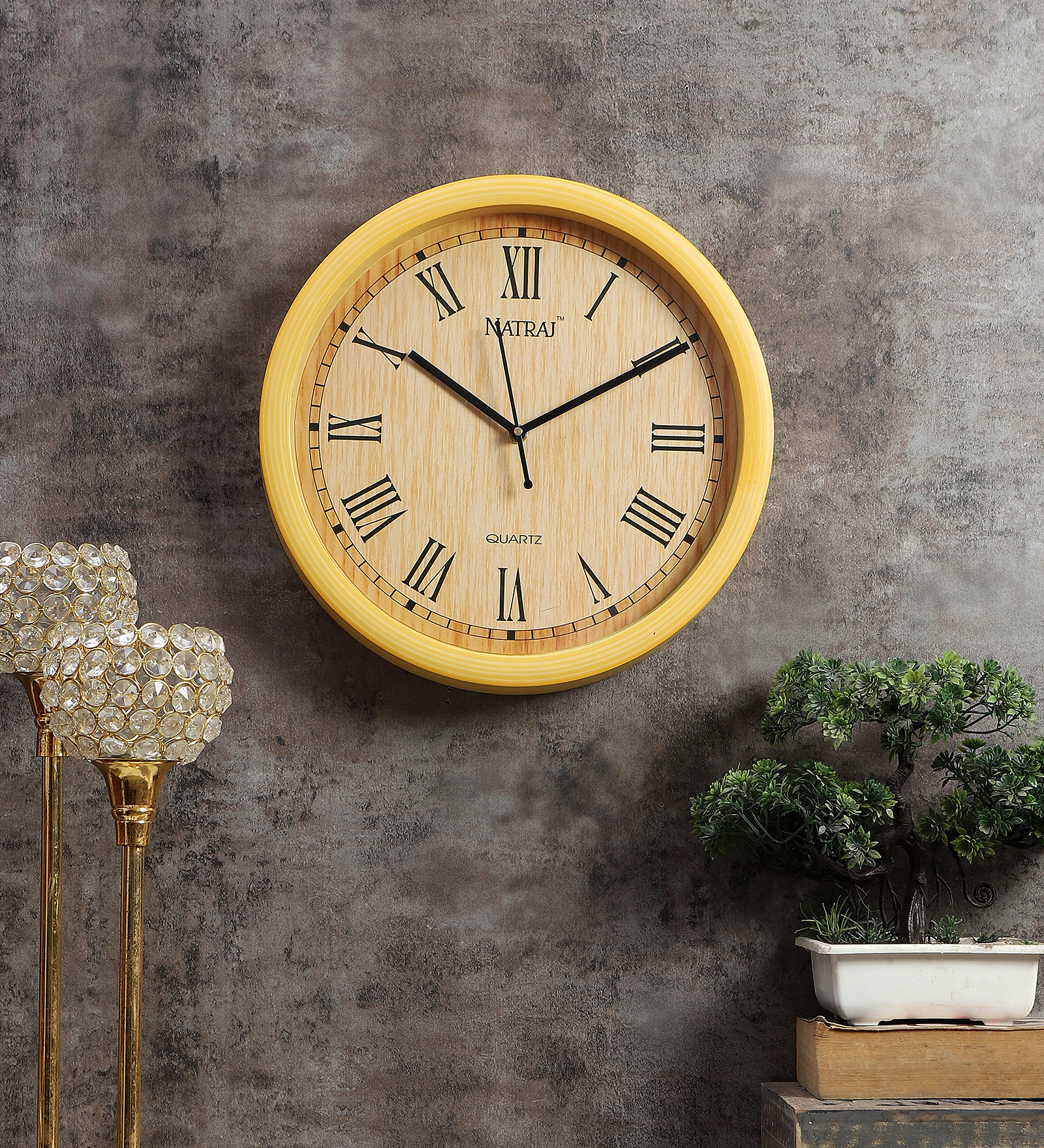 Vintage Plastic Natraj Wall Clock Decorative Timepiece | Classic Design for Living Room, Office & Café Décor