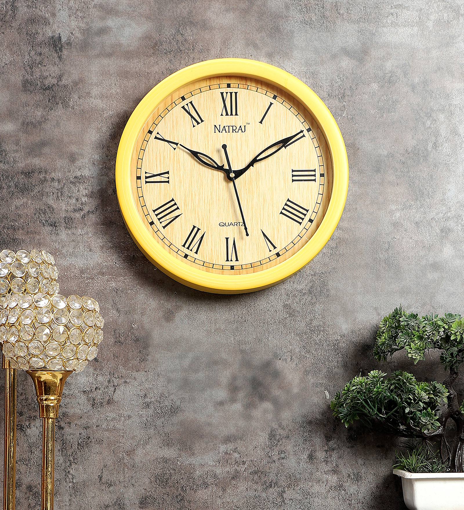 Vintage Plastic Natraj Wall Clock Decorative Timepiece | Classic Design for Living Room, Office & Café Décor