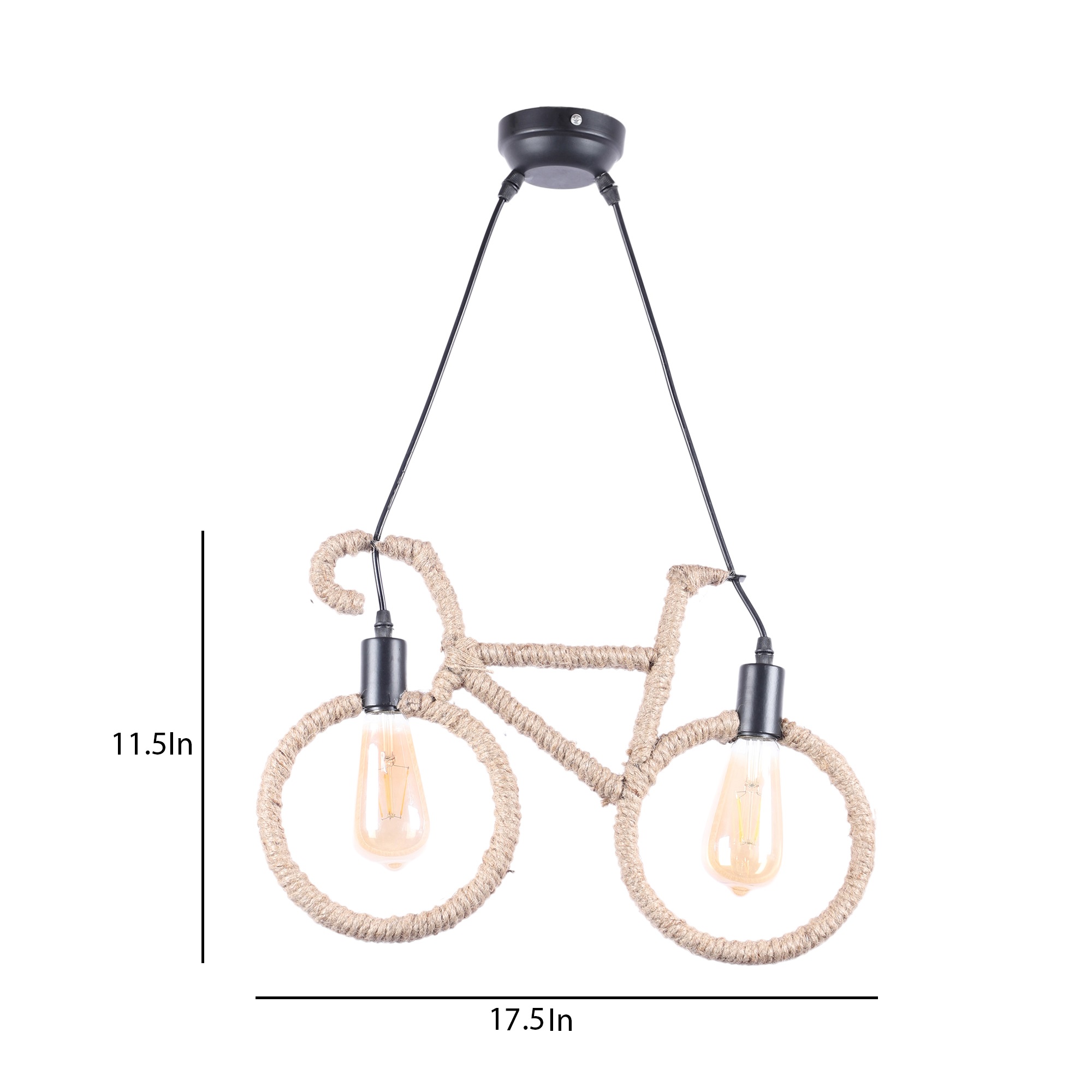 Decorative Cycle Rope Hanging Pendant Lamp for Home & Café Lighting | Stylish Ceiling Light for Modern Interiors - Image 5