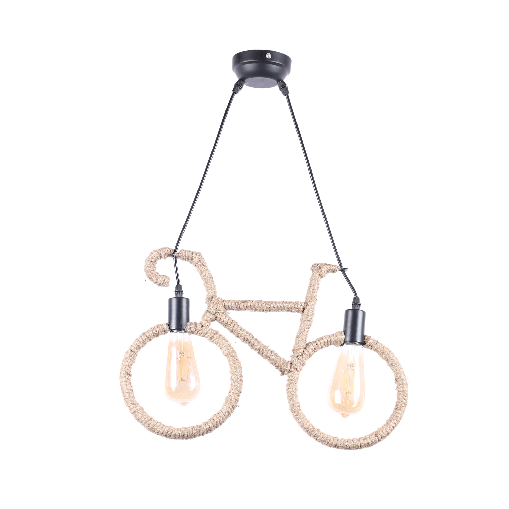 Decorative Cycle Rope Hanging Pendant Lamp for Home & Café Lighting | Stylish Ceiling Light for Modern Interiors - Image 4