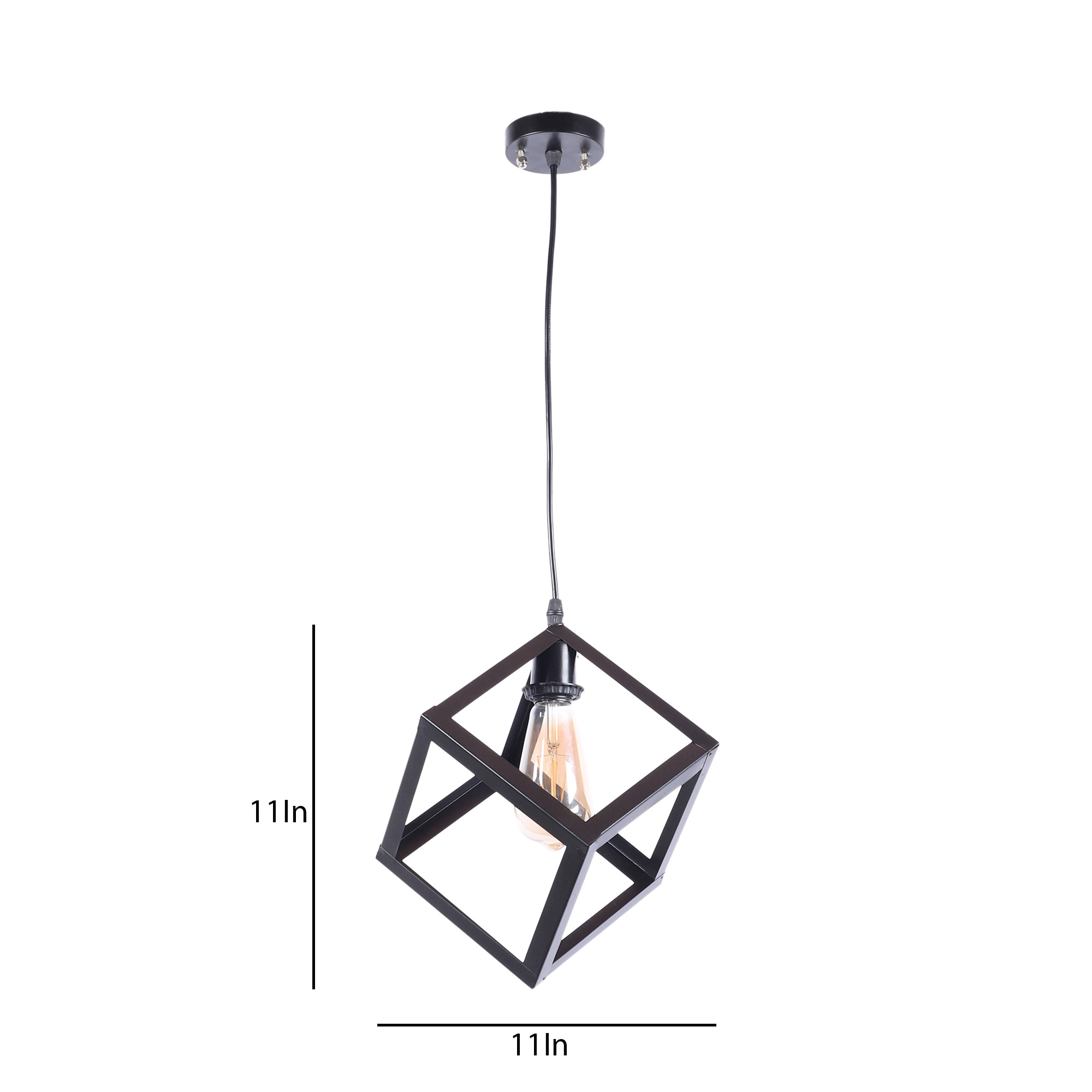 Decorative Metal Square Hanging Pendant Lamp for Home & Café Lighting | Stylish Ceiling Light for Modern Interiors - Image 6
