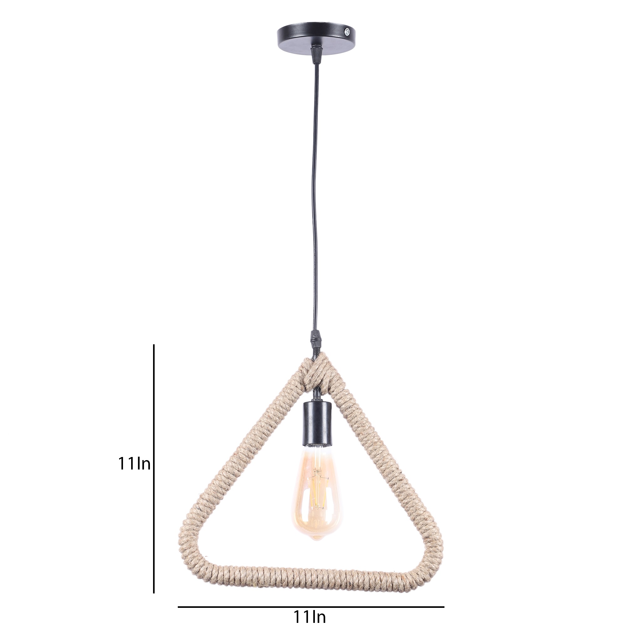 Decorative Triangle Rope Hanging Pendant Lamp for Home & Café Lighting | Stylish Ceiling Light for Modern Interiors - Image 6