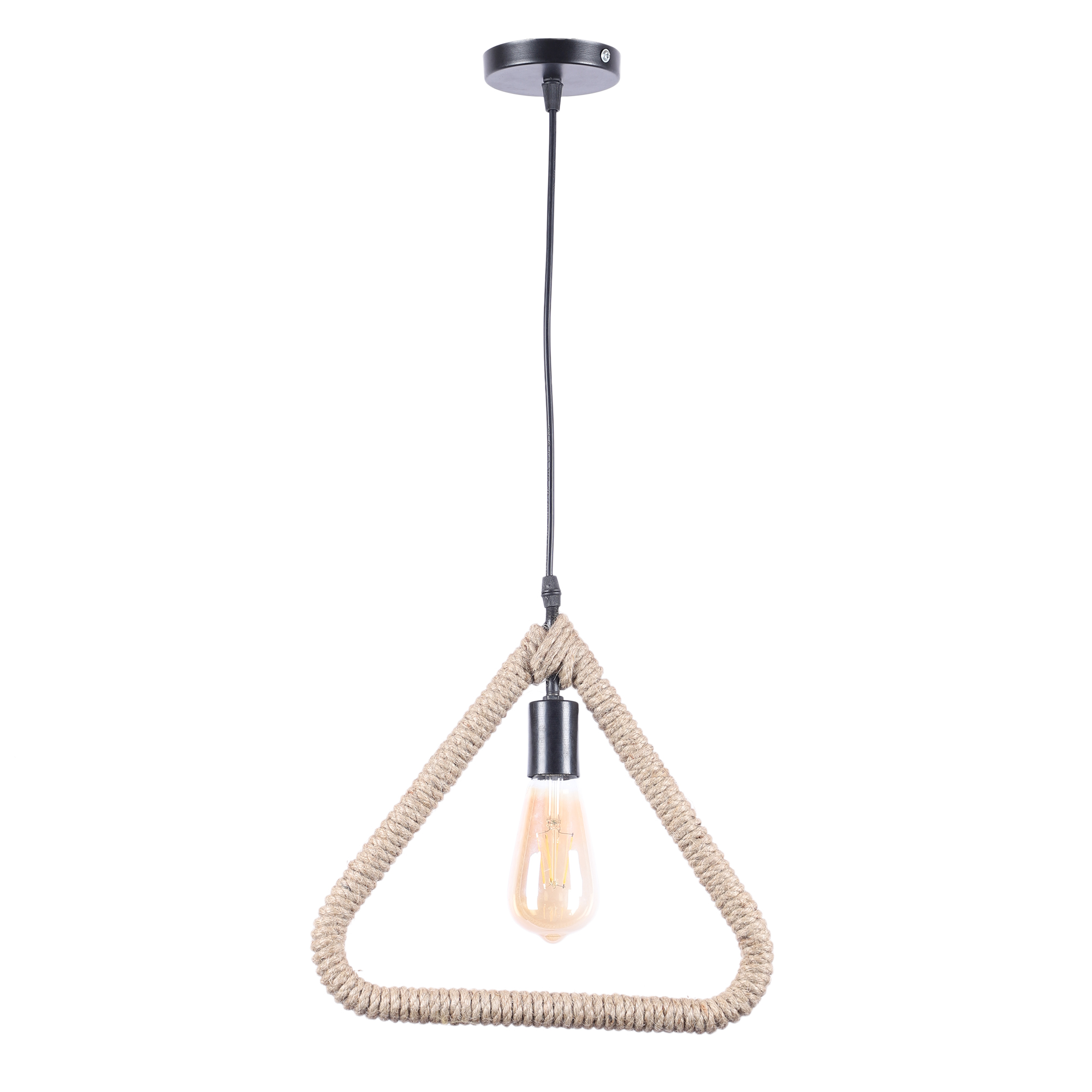 Decorative Triangle Rope Hanging Pendant Lamp for Home & Café Lighting | Stylish Ceiling Light for Modern Interiors - Image 5