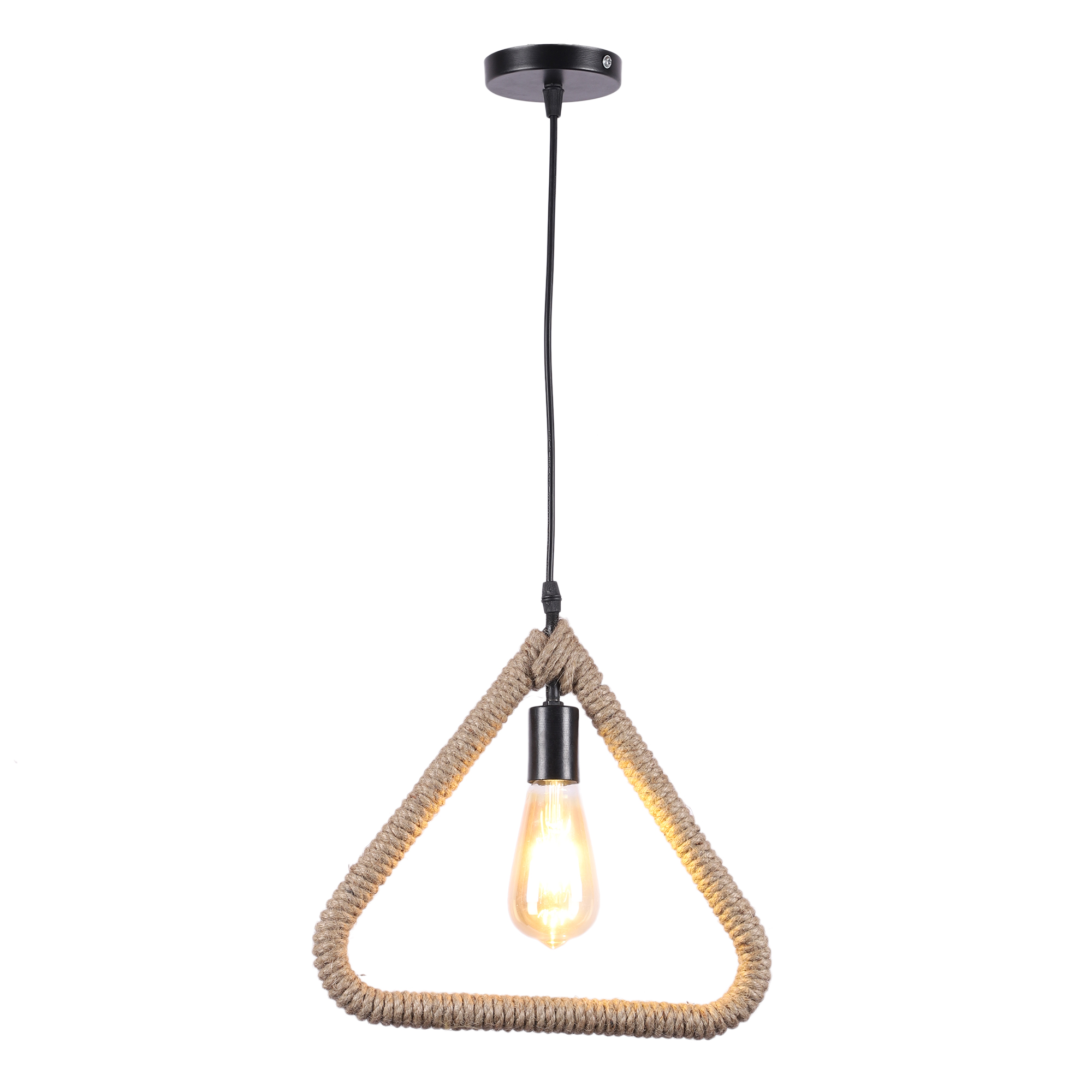 Decorative Triangle Rope Hanging Pendant Lamp for Home & Café Lighting | Stylish Ceiling Light for Modern Interiors - Image 4