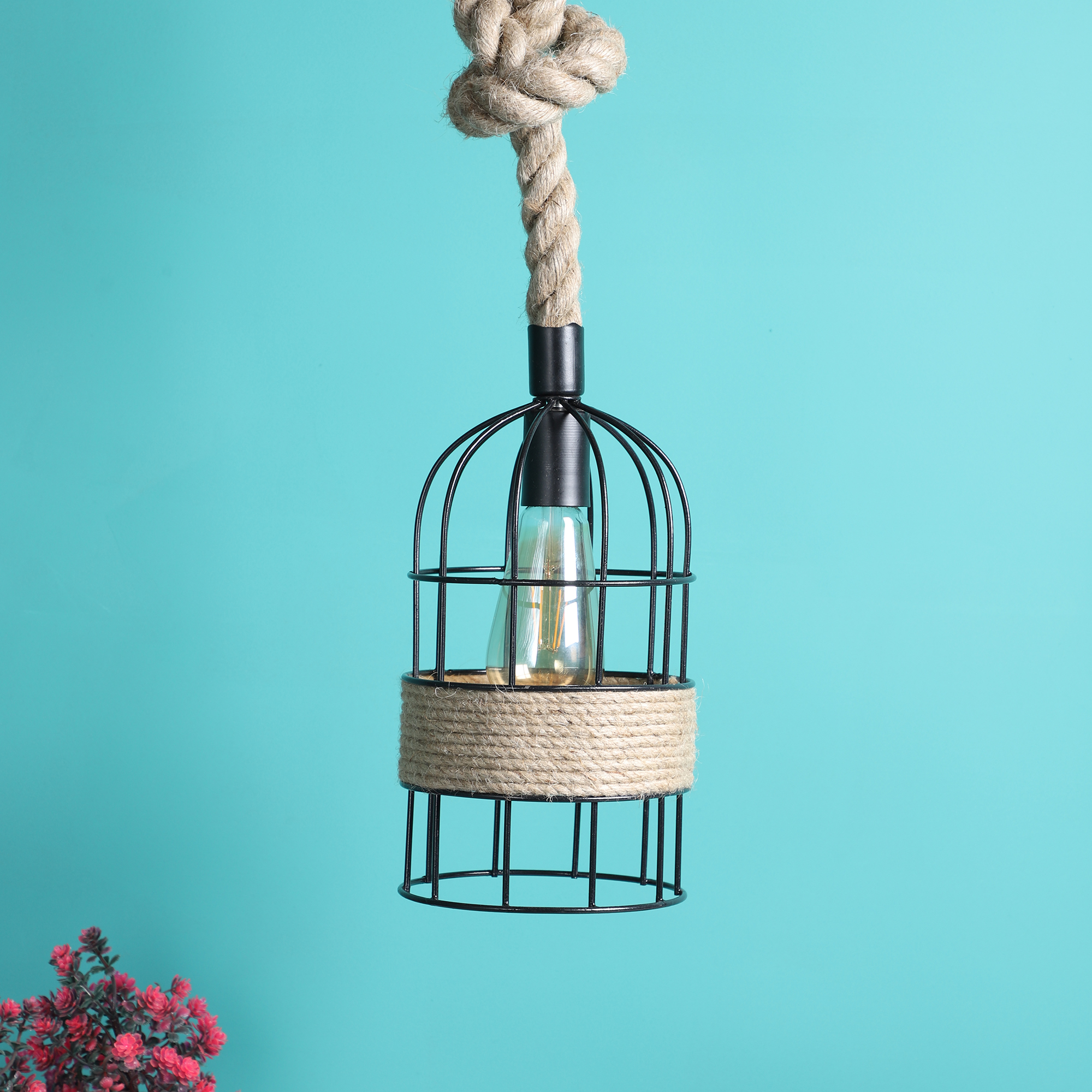 Decorative Bird Nest Rope Hanging Pendant Lamp for Home & Café Lighting | Stylish Ceiling Light for Modern Interiors - Image 2