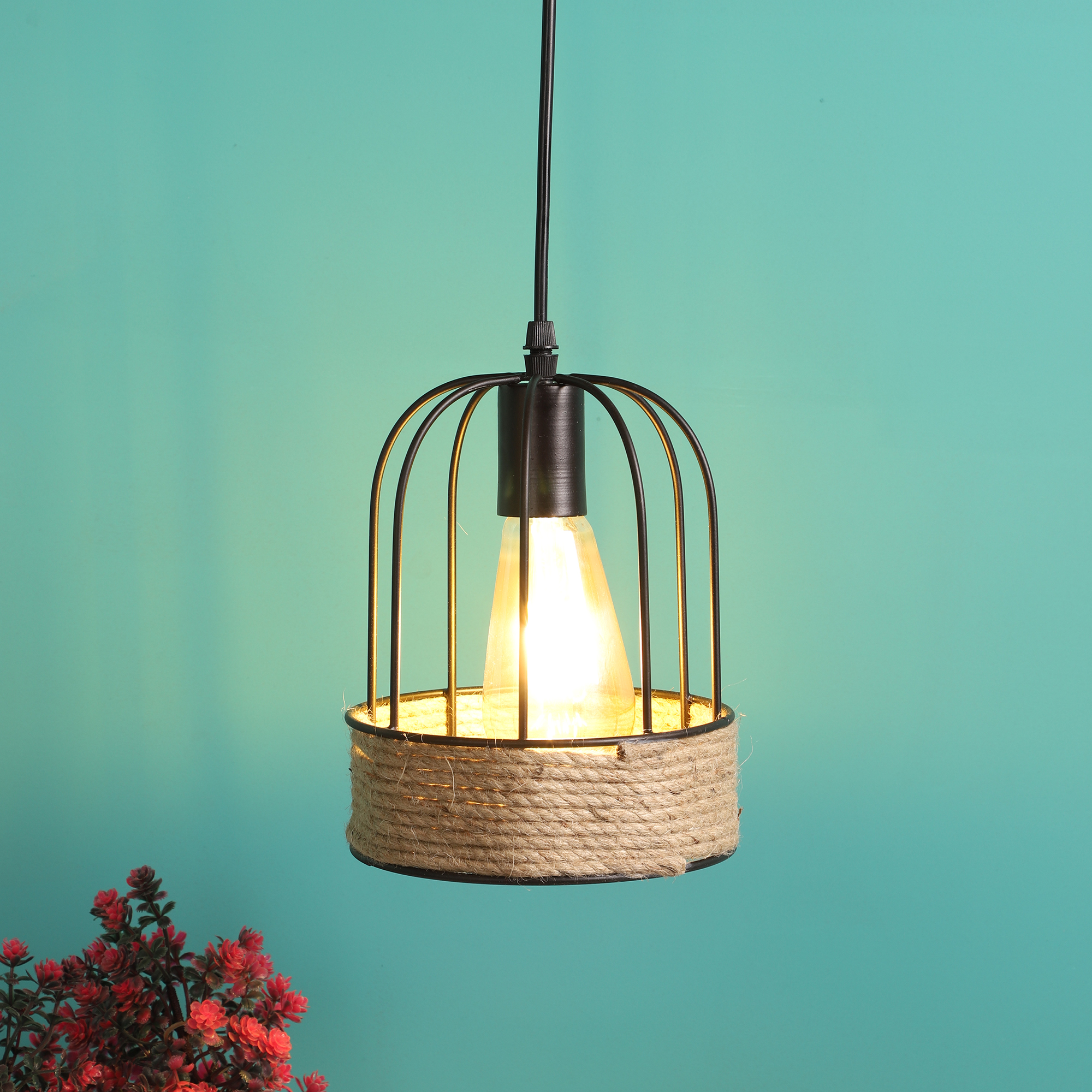 Decorative Bird Nest Rope Hanging Pendant Lamp for Home & Café Lighting | Stylish Ceiling Light for Modern Interiors