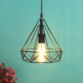 Decorative Metal Diamond Hanging Pendant Lamp for Home & Café Lighting | Stylish Ceiling Light for Modern Interiors