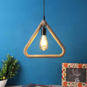Decorative Triangle Rope Hanging Pendant Lamp for Home & Café Lighting | Stylish Ceiling Light for Modern Interiors