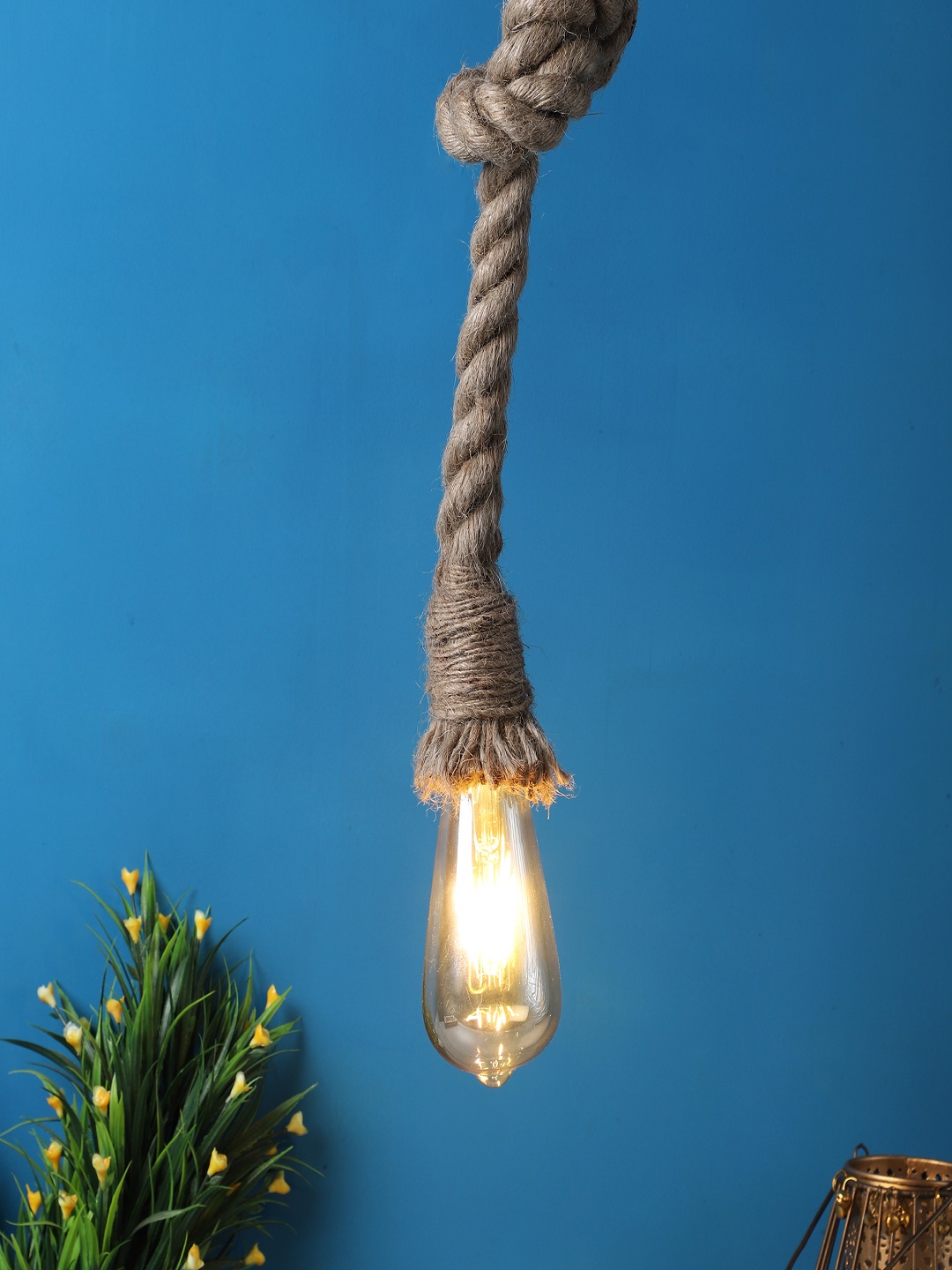 Decorative Rope Hanging Pendant Lamp for Home & Café Lighting | Stylish Ceiling Light for Modern Interiors