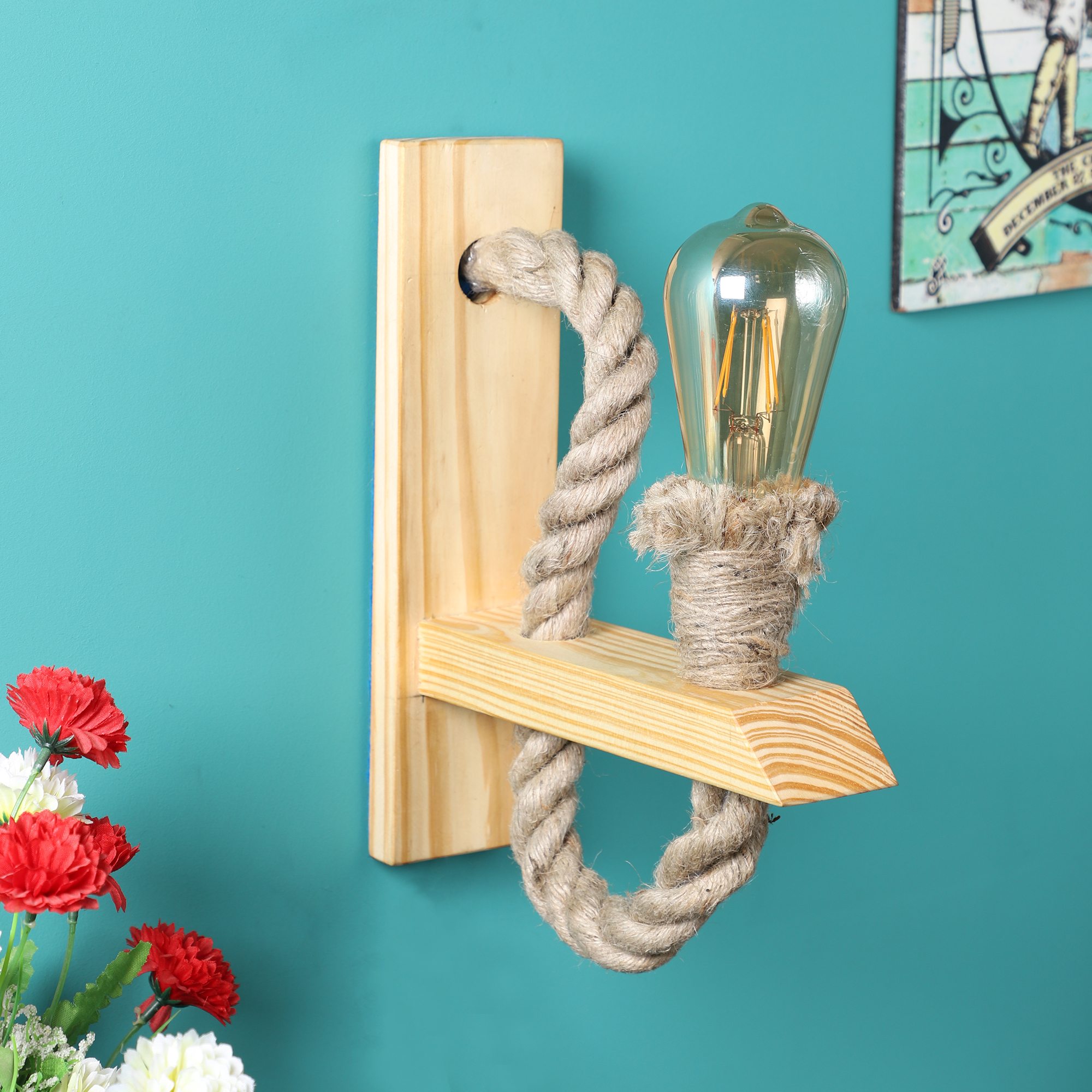 Decorative Wooden Wall Lamp for Home Lighting & Interior Décor | Elegant Indoor Wall Light for Living Room & Bedroom - Image 2