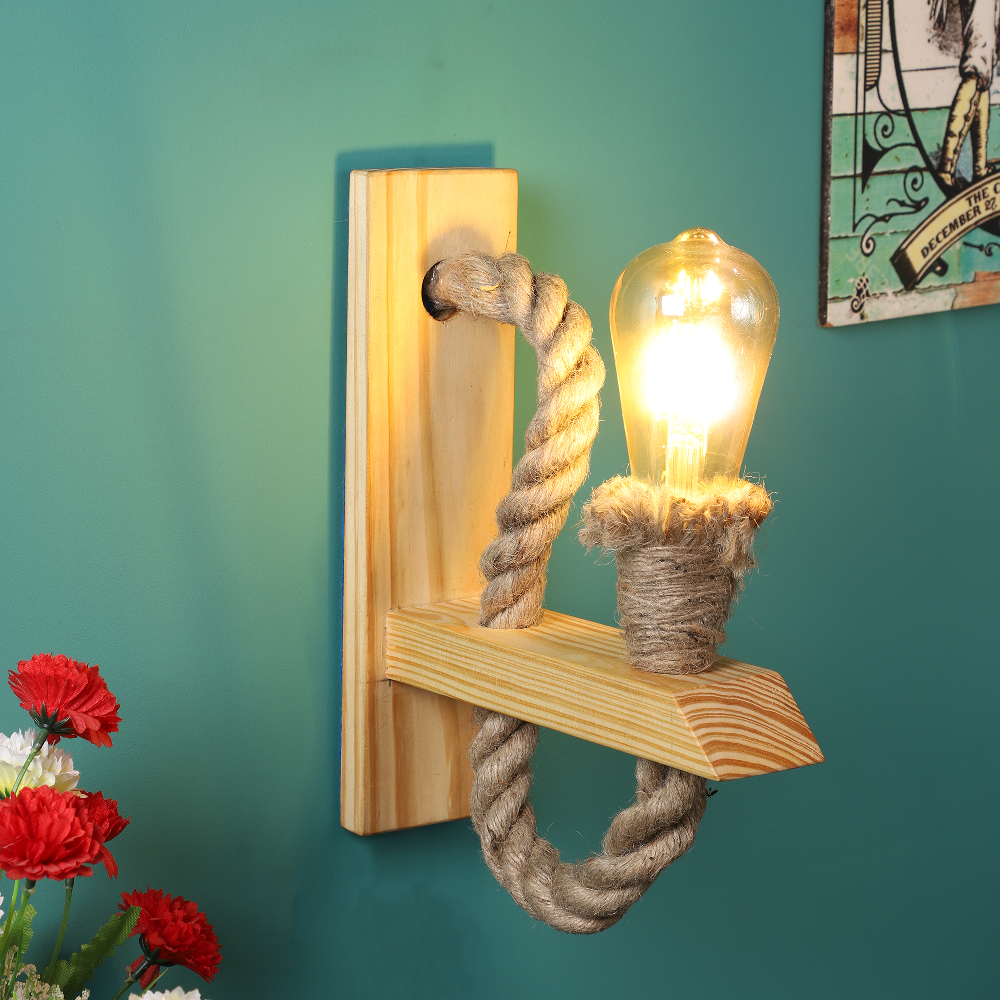 Decorative Wooden Wall Lamp for Home Lighting & Interior Décor | Elegant Indoor Wall Light for Living Room & Bedroom