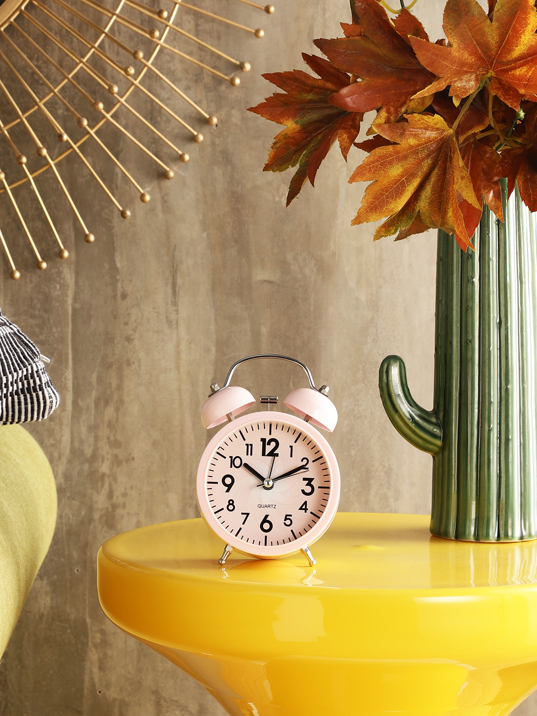 Vintage Metal Classic Pink Alarm Clock for Bedroom & Study Table | Vintage Design