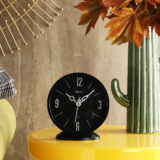 Black Decorative Mini Stylish Table Clock for Desk & Bedside | Vintage Style Home Décor