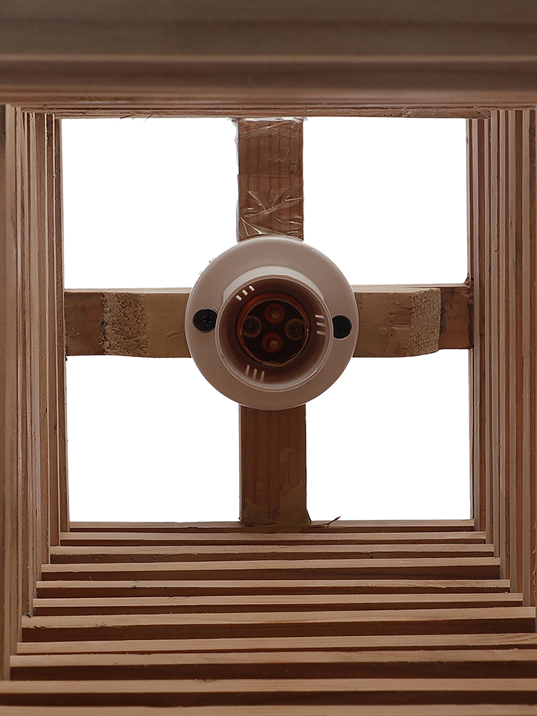 Decorative Pine Wood Square Table for Bedside & Desk Lighting | Elegant Ambient for Home & Office Décor - Image 6