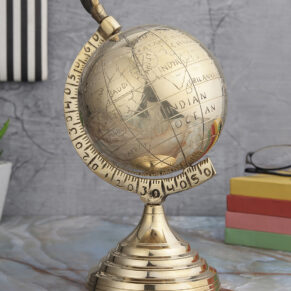 Brass Decorative Vintage World 8.5 inches Globe for Study Room & Office Desk Décor | Classic Educational Display Accent