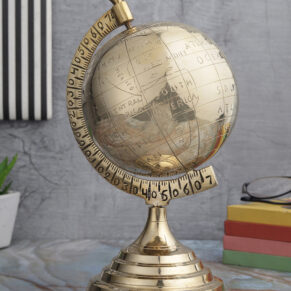 Brass Decorative Vintage World 11 inches Globe for Study Room & Office Desk Décor | Classic Educational Display Accent