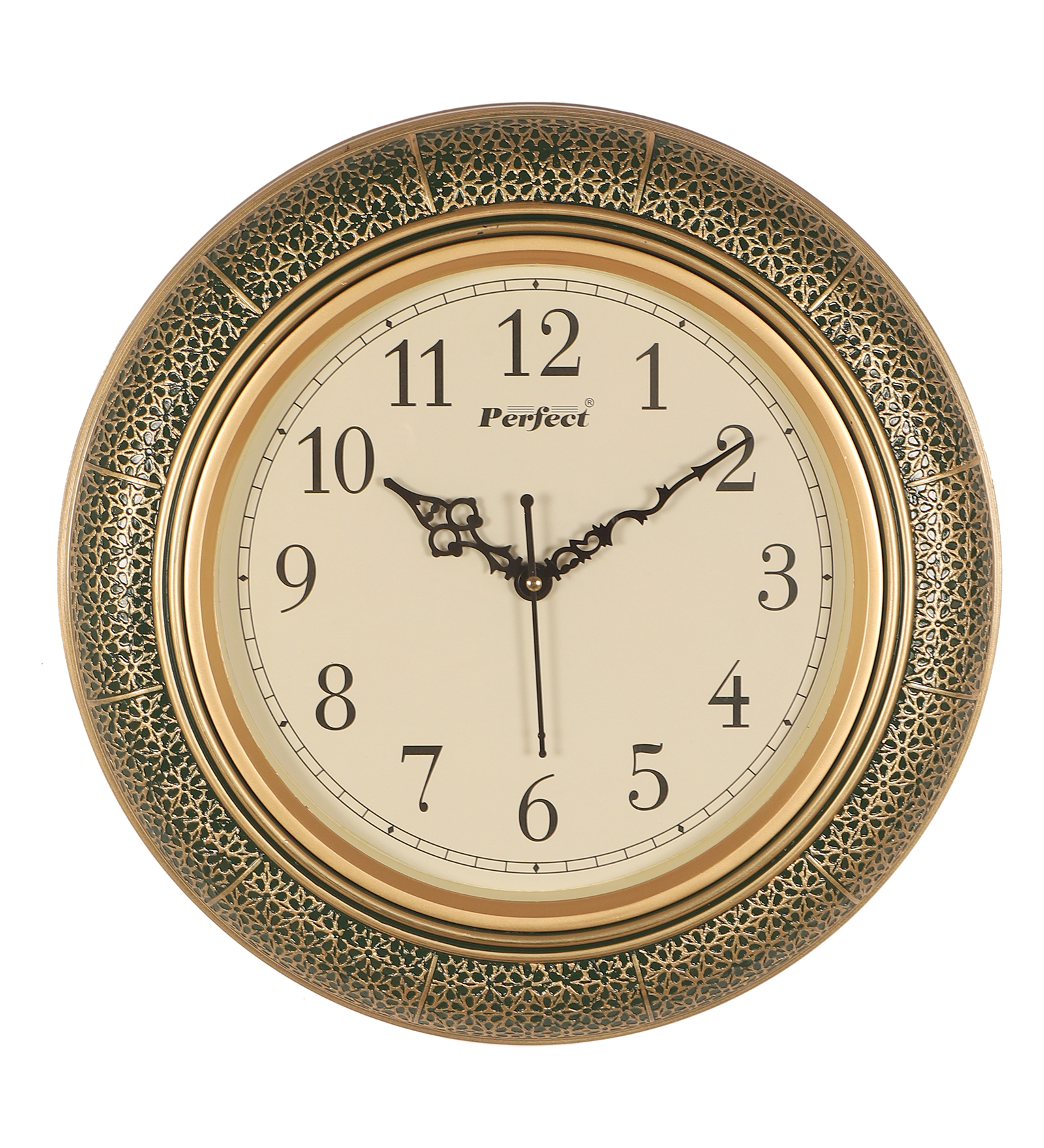 Vintage Plastic Golden Perfect Wall Clock Decorative Timepiece | Classic Design for Living Room, Office & Café Décor - Image 2