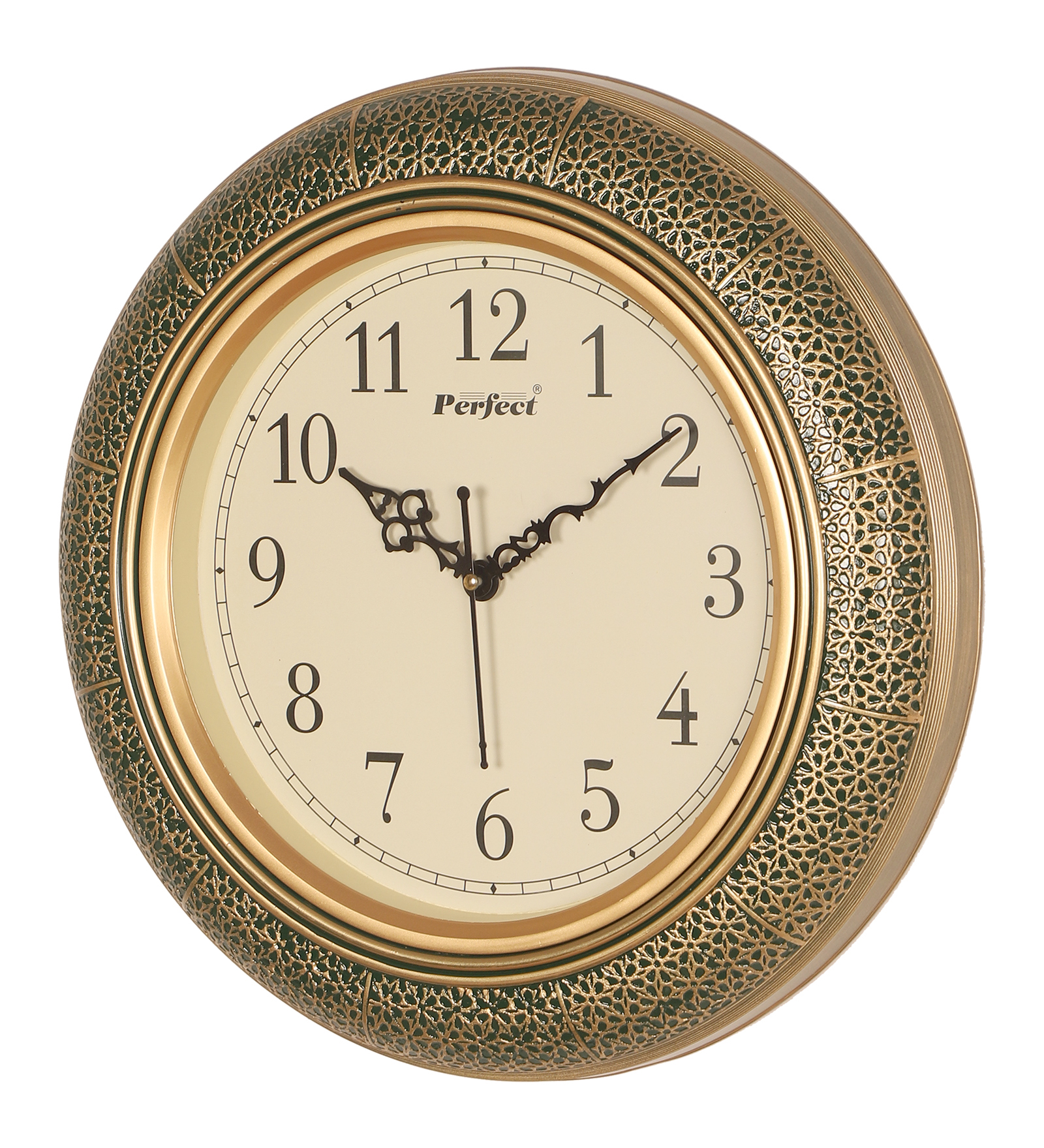 Vintage Plastic Golden Perfect Wall Clock Decorative Timepiece | Classic Design for Living Room, Office & Café Décor - Image 5