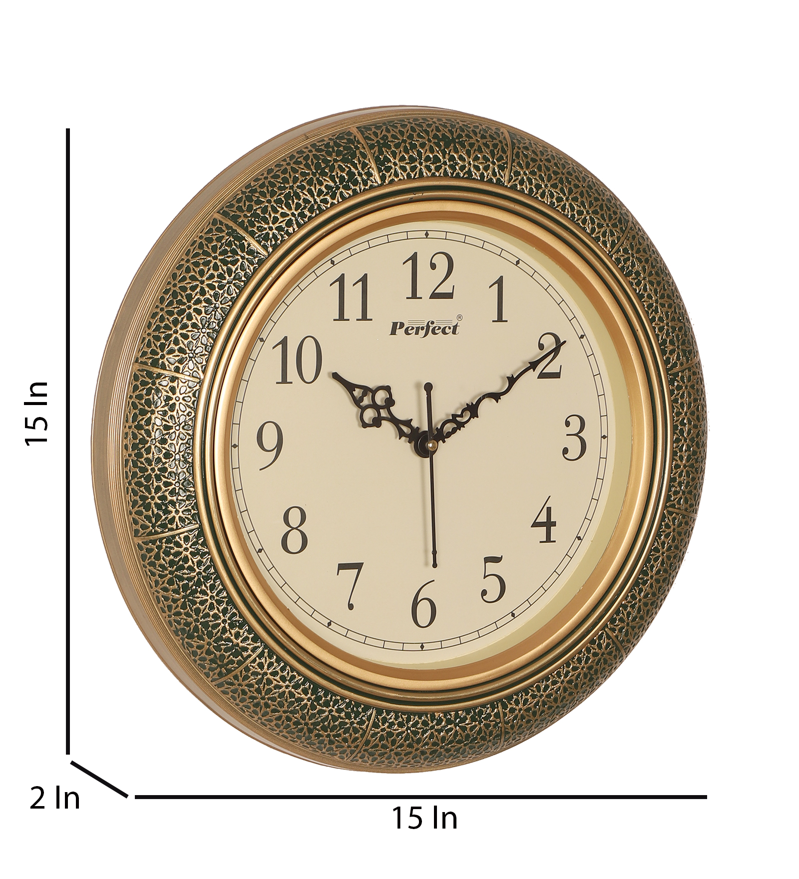 Vintage Plastic Golden Perfect Wall Clock Decorative Timepiece | Classic Design for Living Room, Office & Café Décor - Image 4