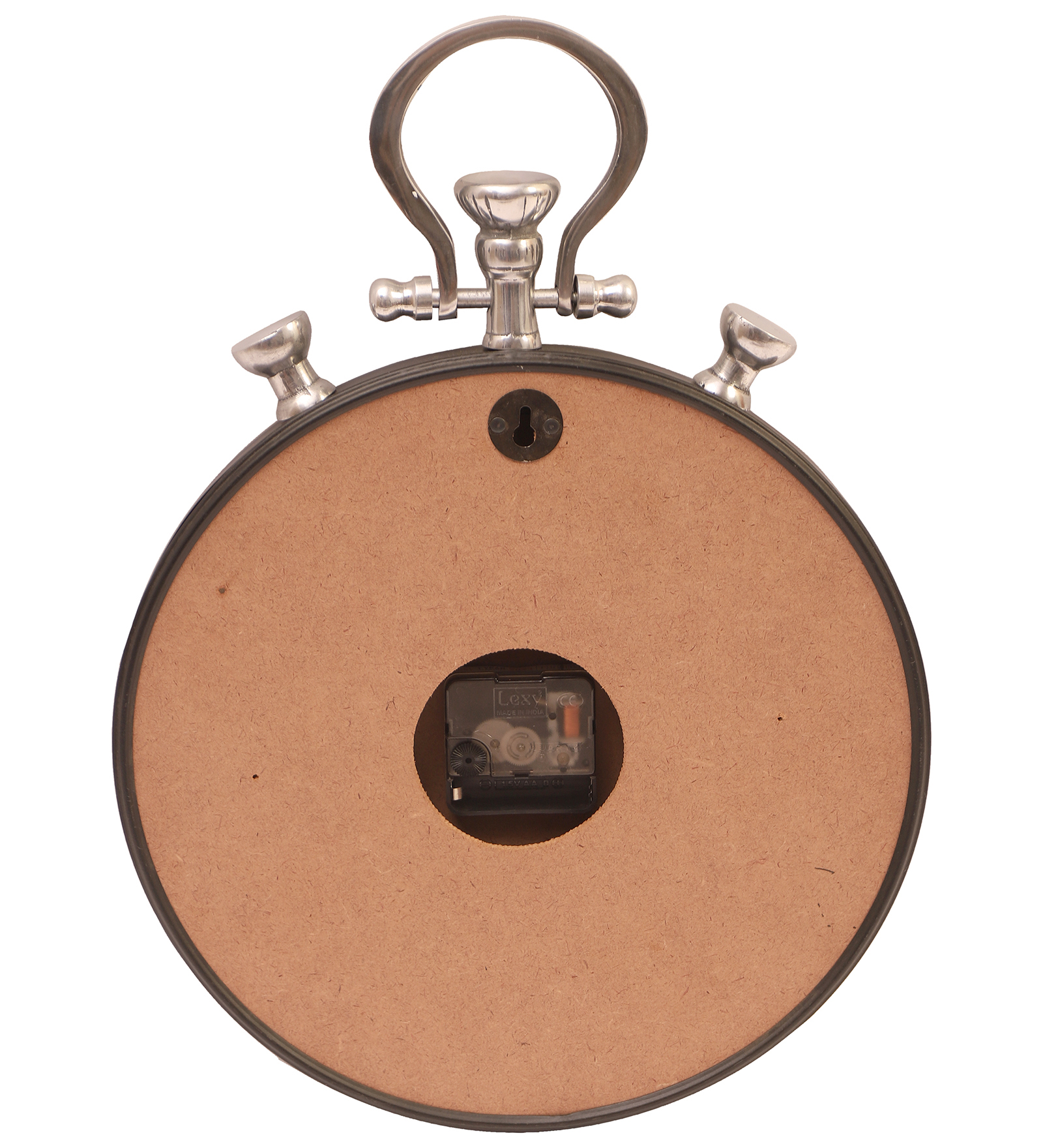 Vintage Metal Black Wall Clock with Silver Hook Decorative Timepiece | Classic Design for Living Room, Office & Café Décor - Image 4