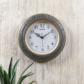 Vintage Plastic Golden Perfect Wall Clock Decorative Timepiece | Classic Design for Living Room, Office & Café Décor