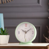 Green Decorative Mini Stylish Table Clock for Desk & Bedside | Vintage Style Home Décor