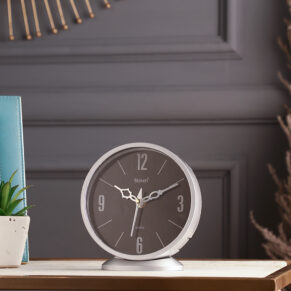 Silver Decorative Mini Stylish Table Clock for Desk & Bedside | Vintage Style Home Décor