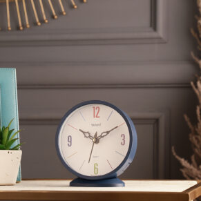 Blue Decorative Mini Stylish Table Clock for Desk & Bedside | Vintage Style Home Décor